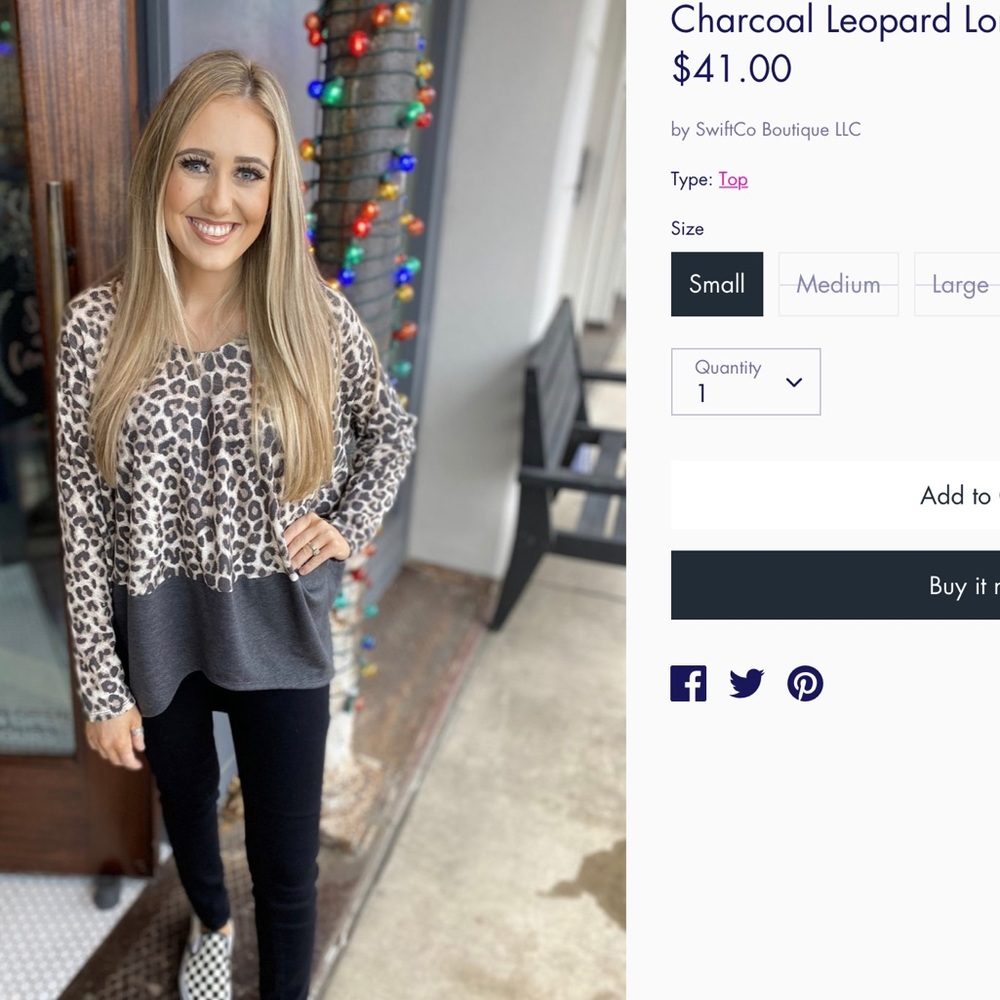 Charcoal leopard blouse
